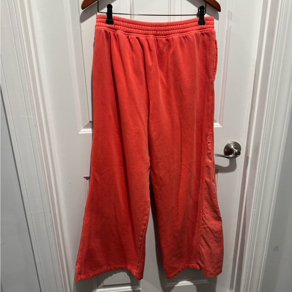 Aerie Coral Orange Wide-Leg Lounge Sweatpants Size M